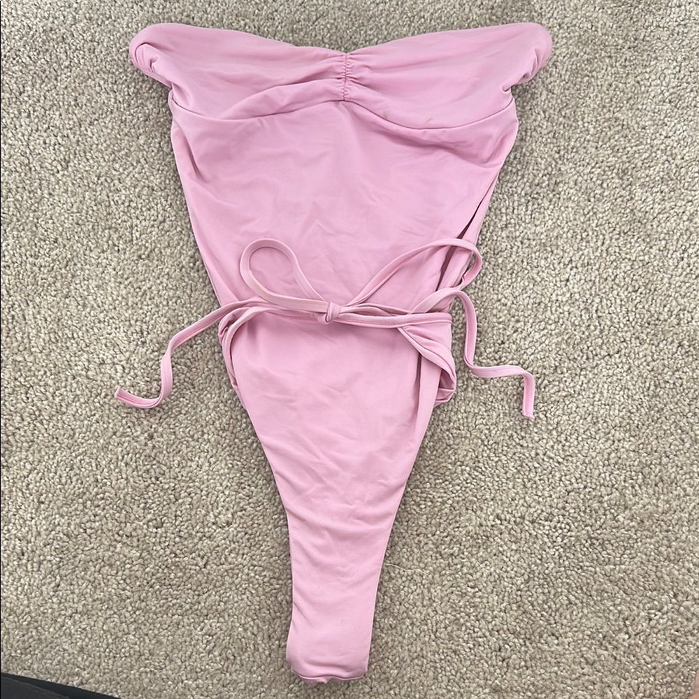Pink Strapless Swimsuit